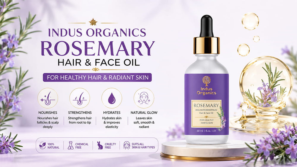 Indus Organics Rosemary Water Spray: A Natural Solution for Stronger, Healthier & Beautiful Hair