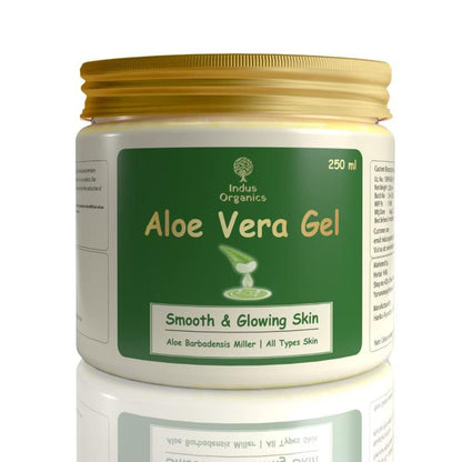 Indus Organics Aloe Vera Gel for Skin and Hair 250 ml | Hydrating, Moisturizing, Soothing Skin | Multipurpose Gel |