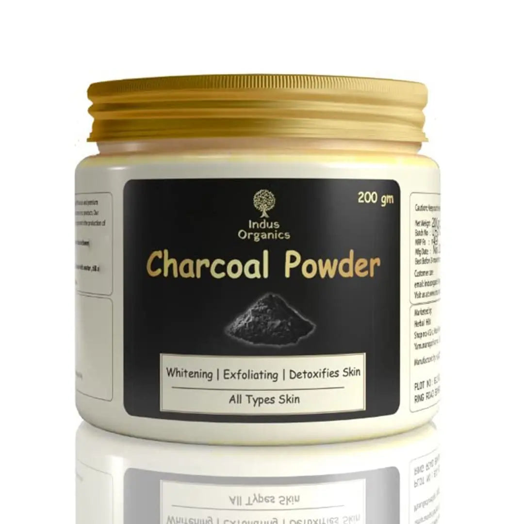 Charcoal powder for face and teeth whitenening Indus Organics