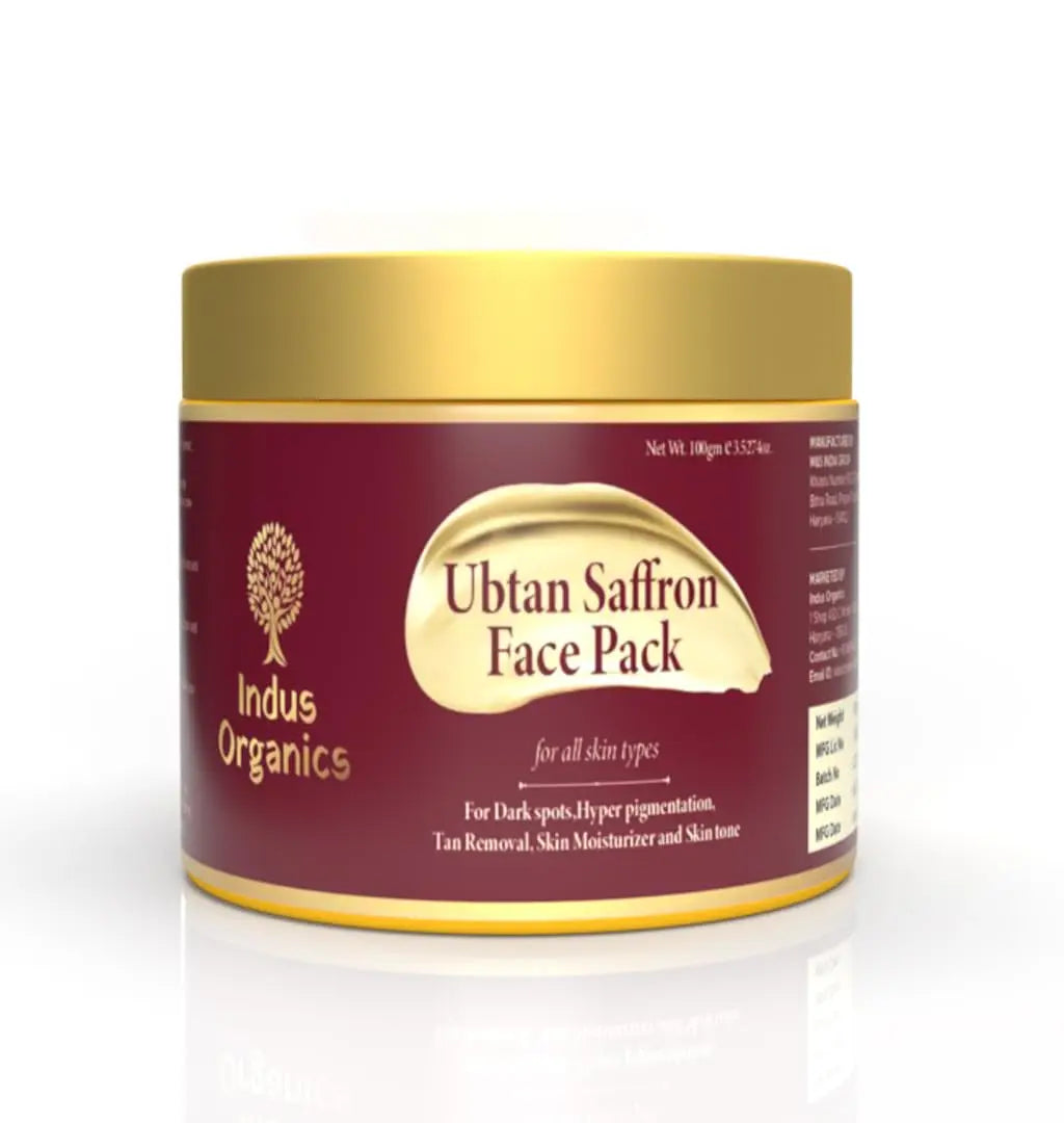 Ubtan Saffron Face Mask for Glowing Skin, for tan removal & Hyperpigmentation Indus Organics