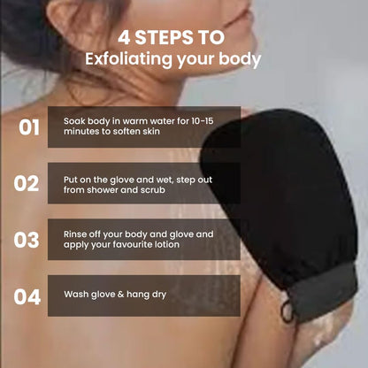 Indus Organics Bathing glove ,Exfoliating Glove - Pure Viscose Fibre, Tan Removal for Face and Body,Triple-Layered Exfoliating Body Glove for Dead Skin,