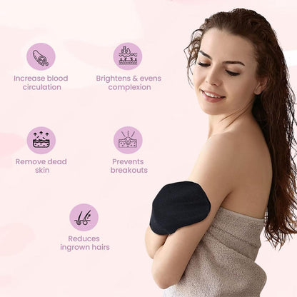Indus Organics Bathing glove ,Exfoliating Glove - Pure Viscose Fibre, Tan Removal for Face and Body,Triple-Layered Exfoliating Body Glove for Dead Skin,