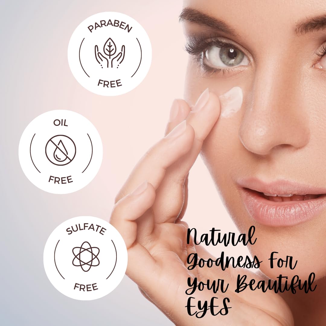 Indus Organics Under Eye Cream Gel for Dark Circles, Puffy Eyes, Wrinkles & Removal of Fine Lines for Women & Men, 30 gm