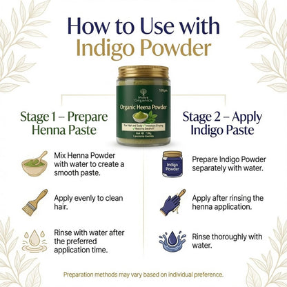 Indus Organics Heena/Henna Powder for Hair 120 gm | Mehndi | Fights Premature Greying & Long Lasting Henna | Natural Hair Dye |