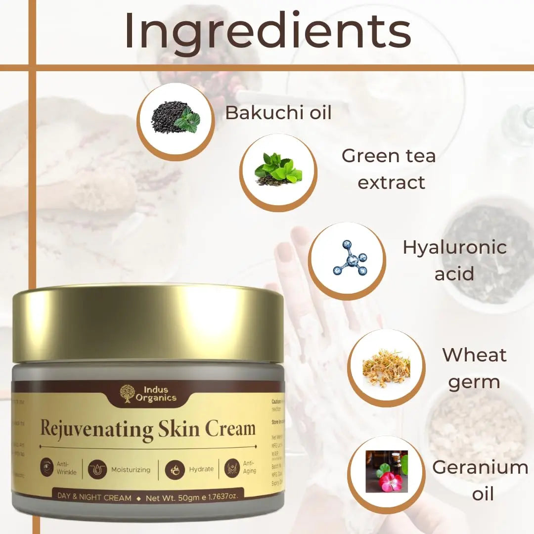 Rejuvenating Skin Cream, Anti-Aging Cream Indus Organics