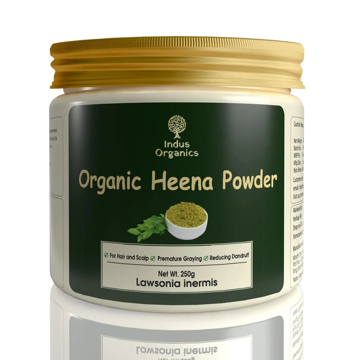 Heena/Henna Powder for Hair 250 gm | Mehndi | Fights Premature Greying & Long Lasting Henna Indus Organics