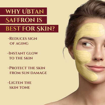 Indus Organics Ubtan Saffron Face Pack/Face Mask for Glowing Skin, detan pack for tan removal & Hyperpigmentation, Dark Spots & Radiant Complexion |100 ml |