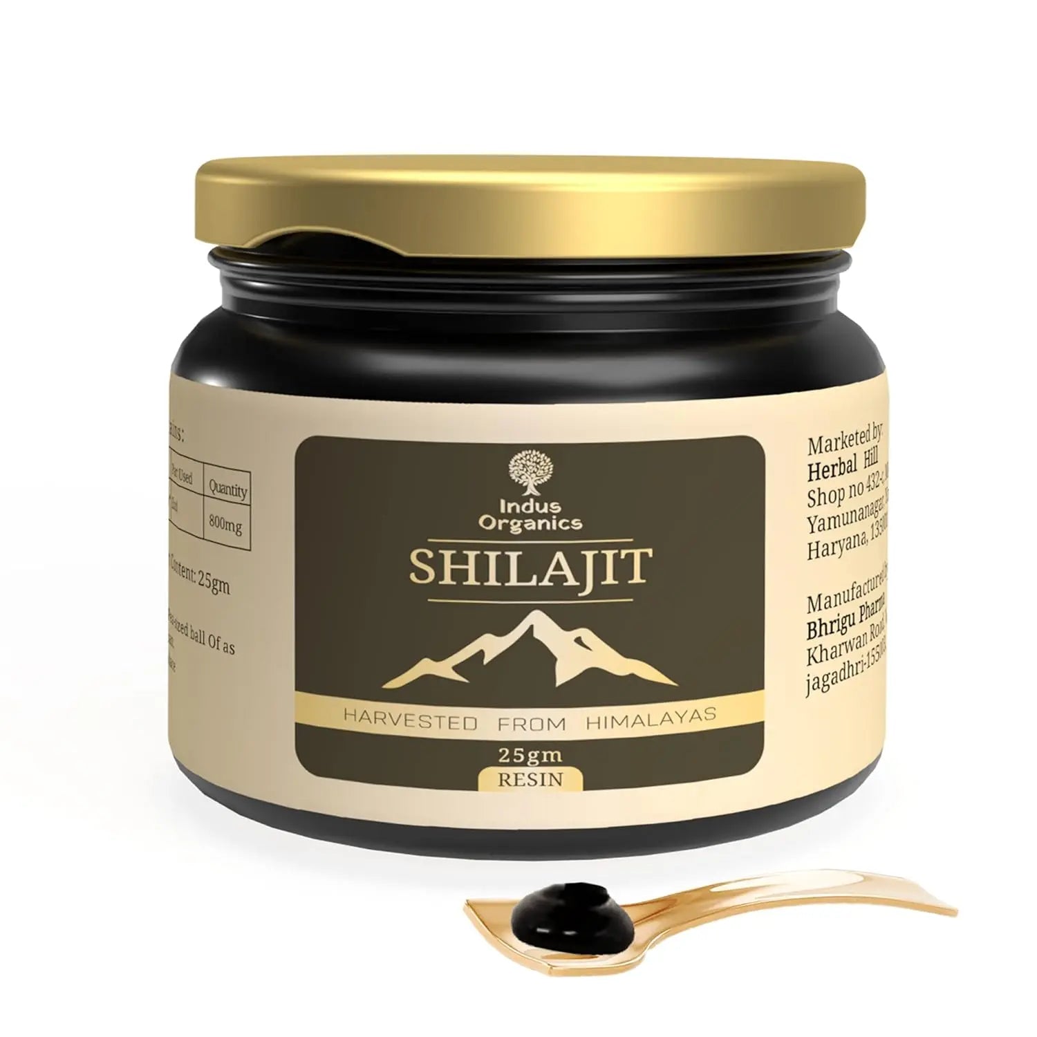 Himalayan Pure Shilajit Resin 25gm for Strength, Stamina, Focus,Vitality & Performance Indus Organics