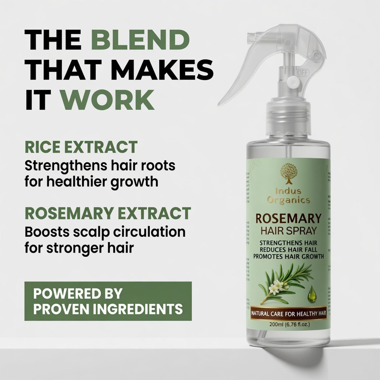 Indus Organics Rosemary Water Spray for Hair Growth  | Hair Growth Expert | Hair Spray for Regrowth | 200 Ml