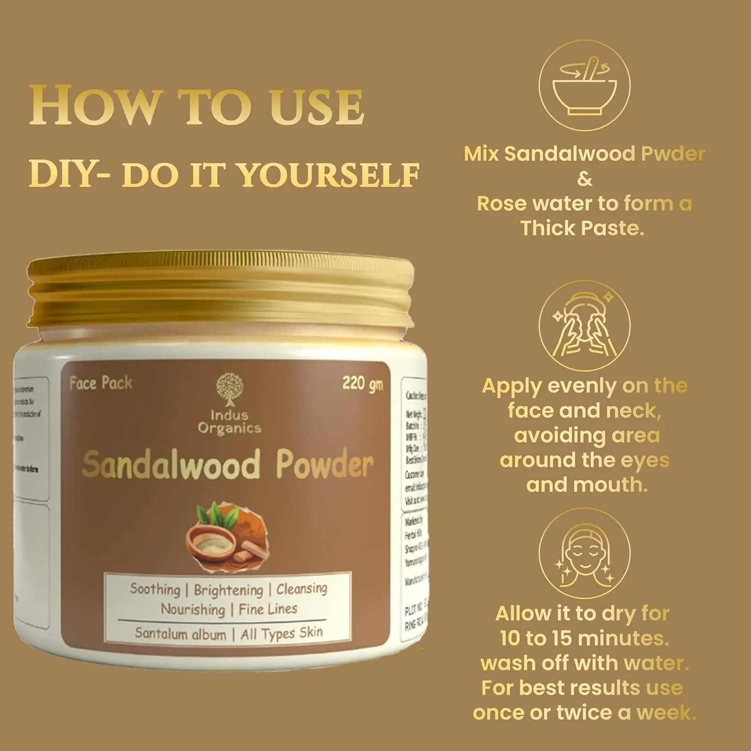 Sandalwood powder for Face pack Indus Organics