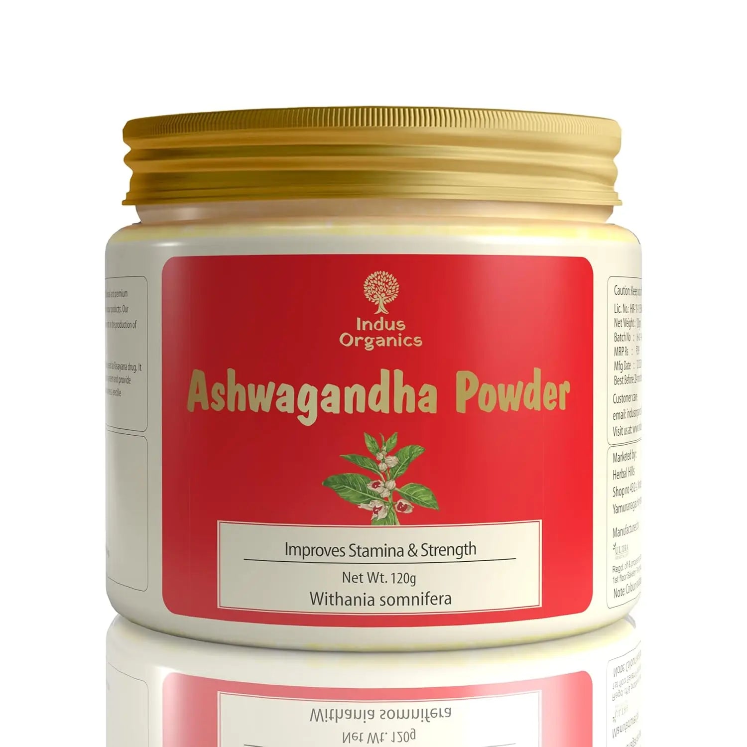 Pure Ashwagandha Powder for Height Growth, Stress,Anxiety,Vitality and Vigour Indus Organics