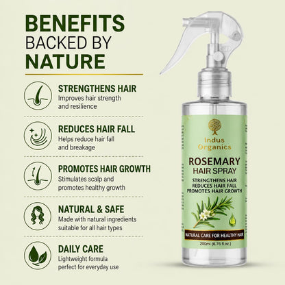 Indus Organics Rosemary Water Spray for Hair Growth  | Hair Growth Expert | Hair Spray for Regrowth | 200 Ml