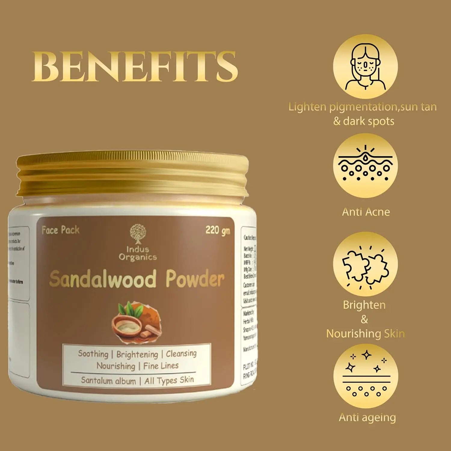 Sandalwood powder for Face pack Indus Organics