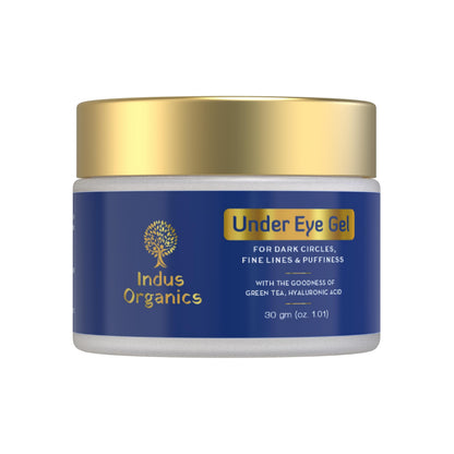 Indus Organics Under Eye Cream Gel for Dark Circles, Puffy Eyes, Wrinkles & Removal of Fine Lines for Women & Men, 30 gm