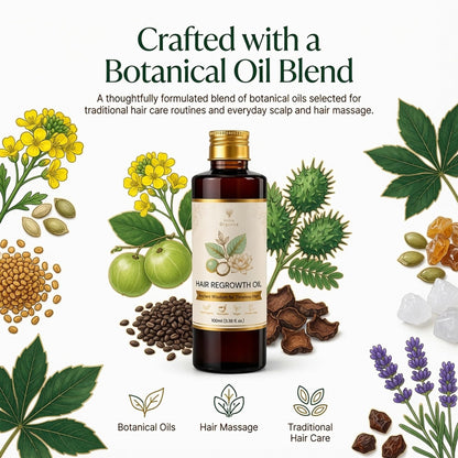 Indus organics Hair ReGrowth Oil | 96% Saw new Growth Promotes Hair Growth & Stimulates Hair Follicles | For Men & Women | 100ml