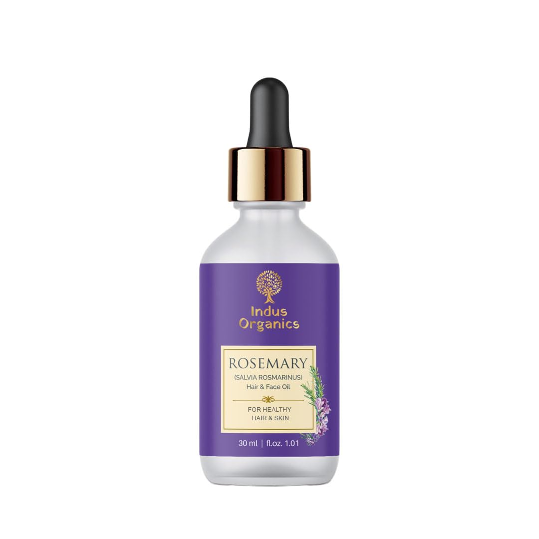 Indus Organics Rosemary Essential Oil 30 ml |Helpful for Hair Growth | Hydrates Skin | Hair Strengthen & Scalp Nourishment | 100% Pure and Natural Oil |