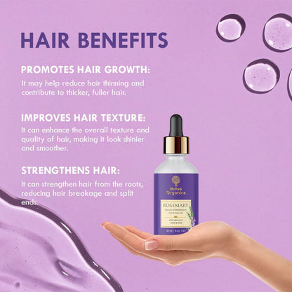 Indus Organics Rosemary Essential Oil 30 ml |Helpful for Hair Growth | Hydrates Skin | Hair Strengthen & Scalp Nourishment | 100% Pure and Natural Oil |
